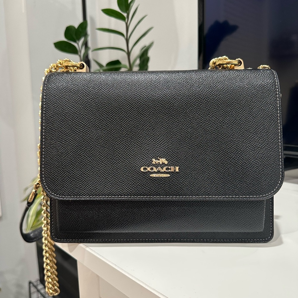 Coach Black Crossbody Bag with Gold Chain